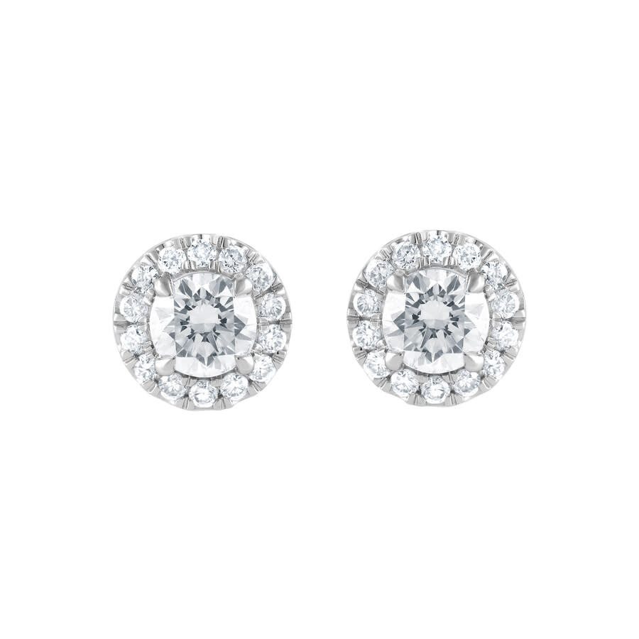 Brilliant Diamond 14kt White Gold 1.00 Carat Lab Grown Diamond Stud Earrings For Women In White
