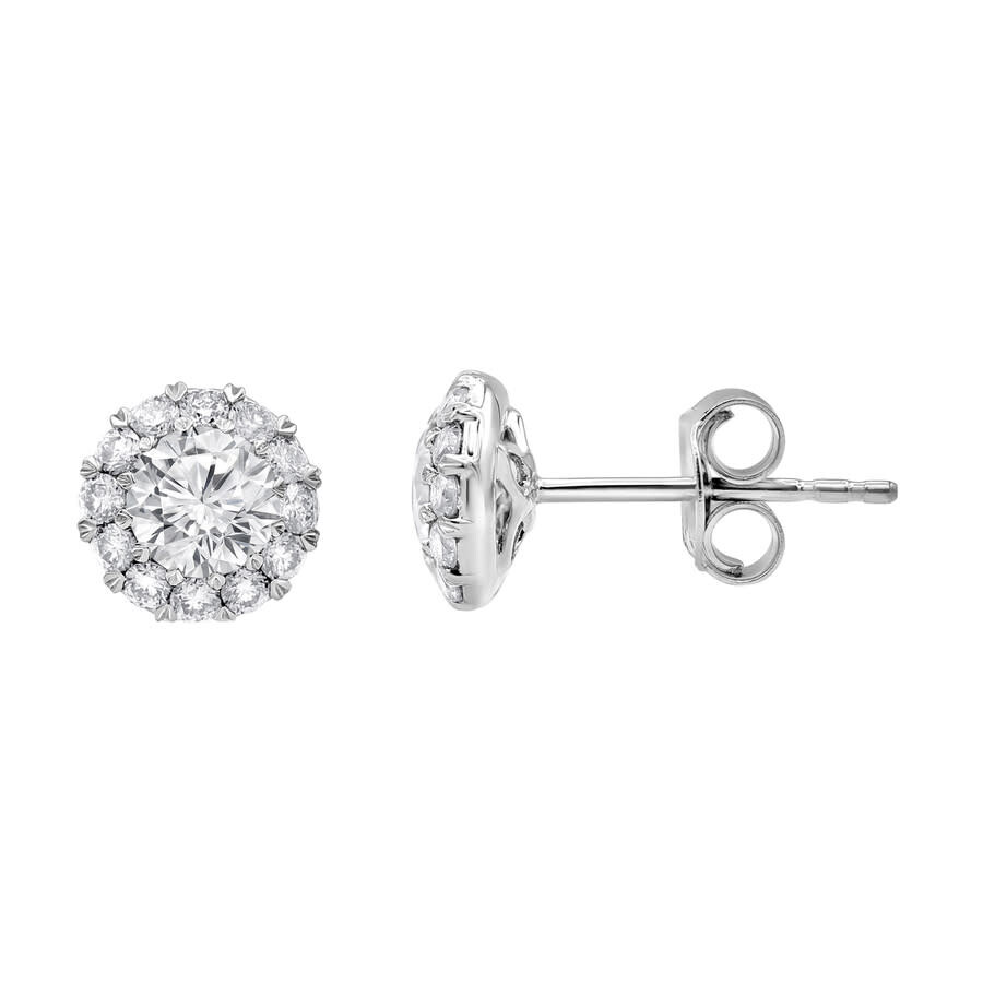 Brilliant Diamond 14kt White Gold 1.00 Carat Lab Grown Diamond Stud Earrings For Women In White