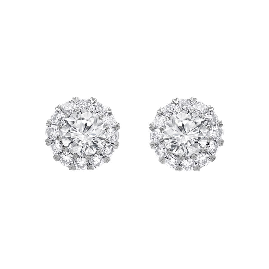 Brilliant Diamond 14kt White Gold 1.00 Carat Lab Grown Diamond Stud Earrings For Women In White