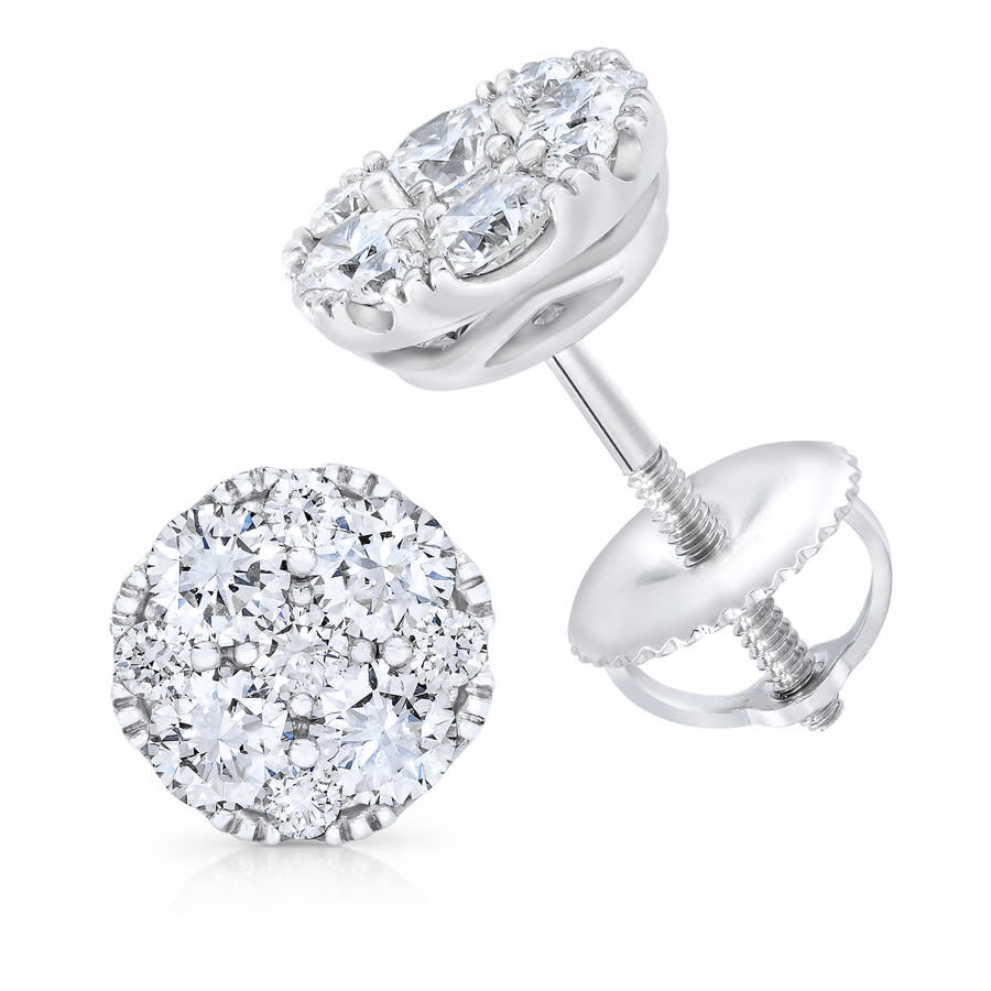 Brilliant Diamond 14kt White Gold 1.00 Carat Lab Grown Diamond Stud Earrings For Women In White