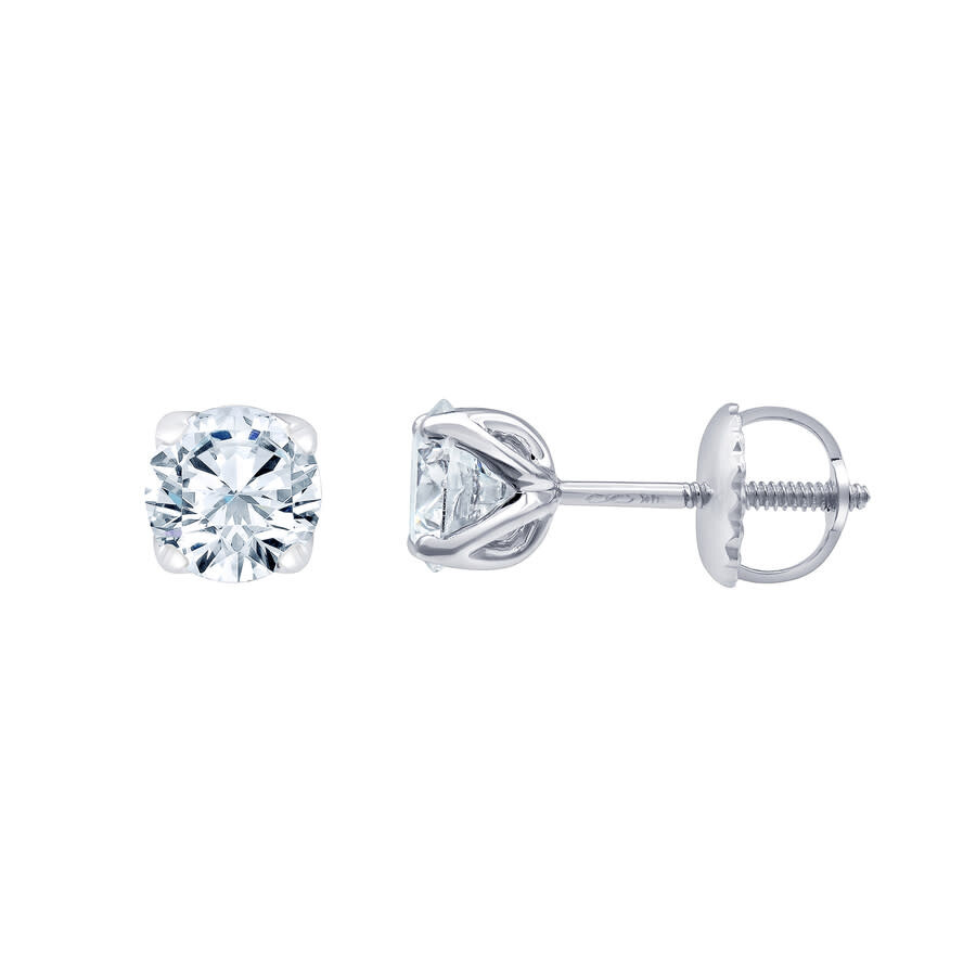Brilliant Diamond 14kt White Gold 1.00 Carat Lab Grown Diamond Stud Earrings For Women In White