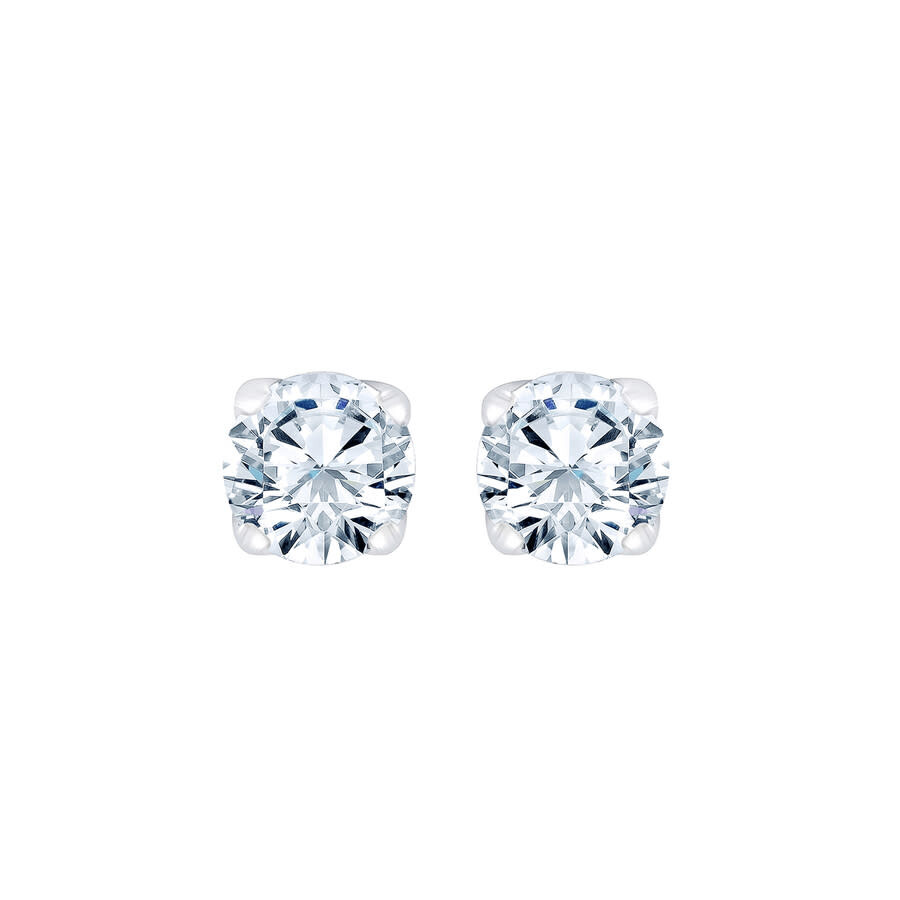 Brilliant Diamond 14kt White Gold 1.00 Carat Lab Grown Diamond Stud Earrings For Women In White