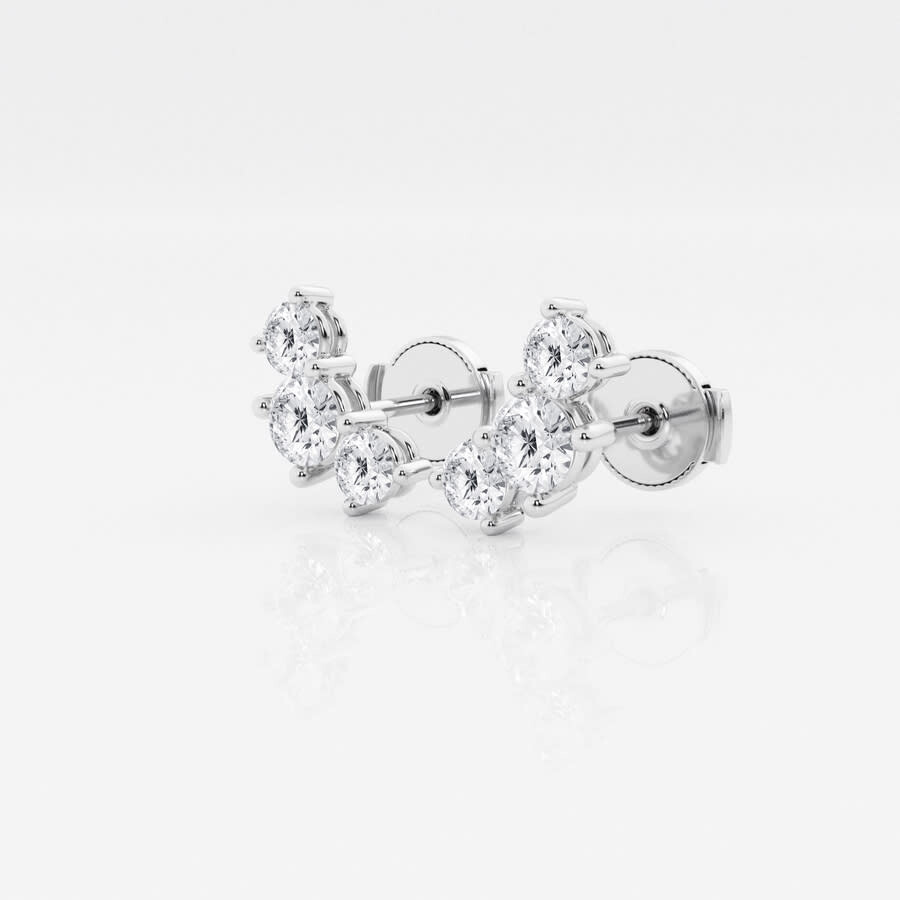 Brilliant Diamond 14kt White Gold 1.00 Carat Lab Grown Diamond Stud Earrings For Women In White