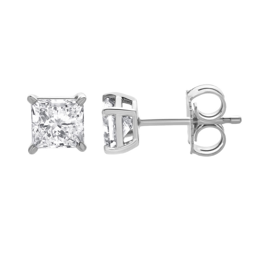 Brilliant Diamond 14kt White Gold 1.20 Carat Lab Grown Diamond Stud Earrings For Women In White