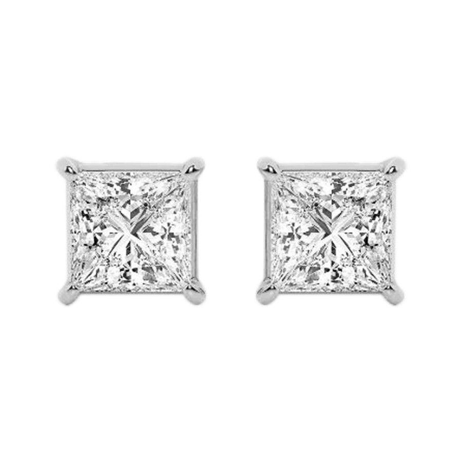 Brilliant Diamond 14kt White Gold 1.30 Carat Lab Grown Diamond Stud Earrings For Women In White