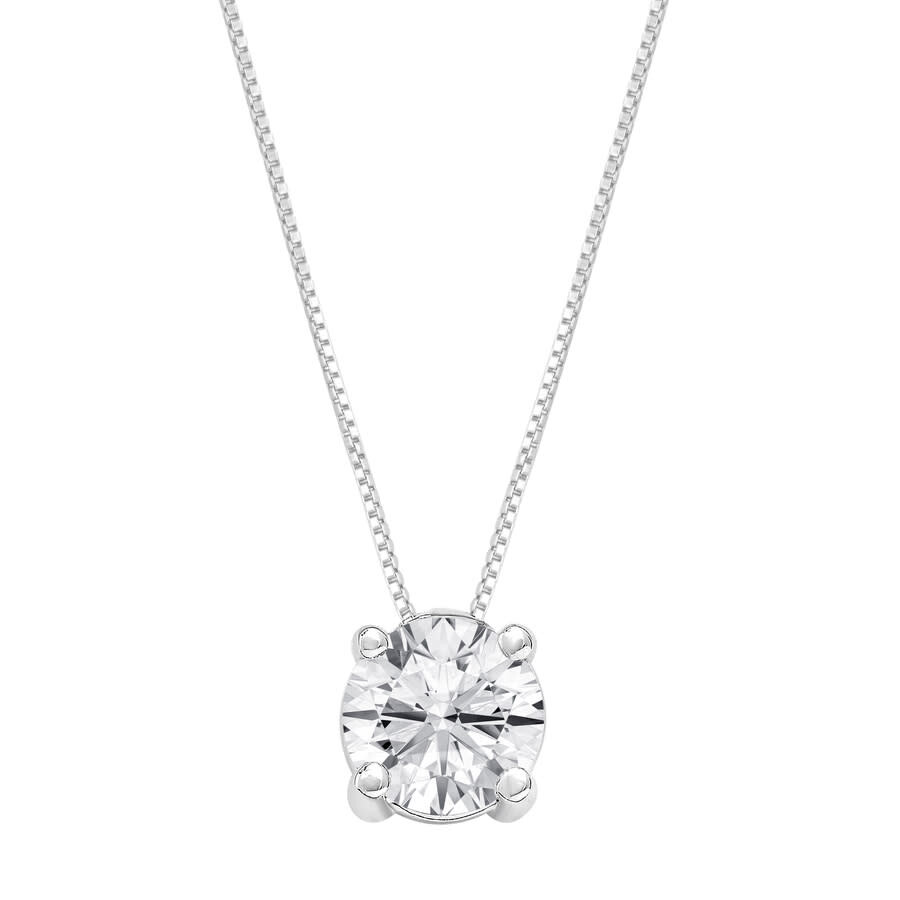 Brilliant Diamond 14kt White Gold 1.50 Carat Lab Grown Diamond Pendant Necklace For Women In White