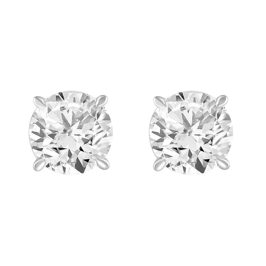 Brilliant Diamond 14kt White Gold 1.50 Carat Lab Grown Diamond Stud Earrings For Women In White