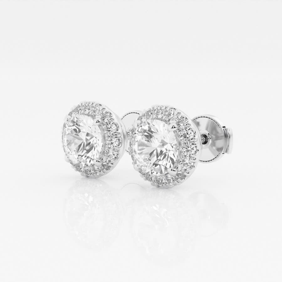 Brilliant Diamond 14kt White Gold 1.80 Carat Lab Grown Diamond Stud Earrings For Women In White