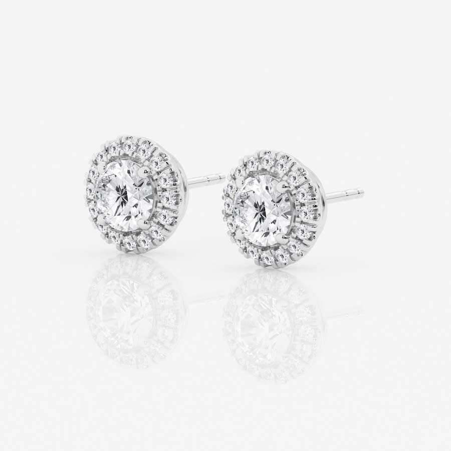 Brilliant Diamond 14kt White Gold 1.80 Carat Lab Grown Diamond Stud Earrings For Women In White