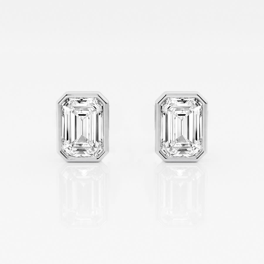 Brilliant Diamond 14KT White Gold 2 cttw EmeraldCut Lab Grown Diamond