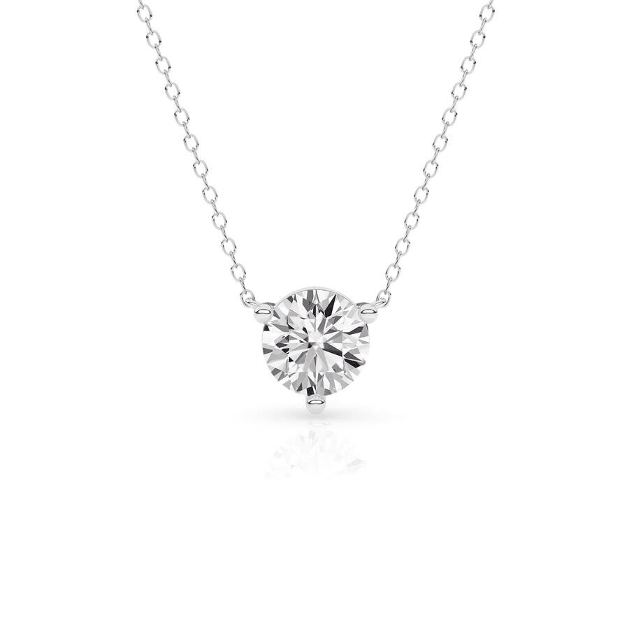 Brilliant Diamond 14kt White Gold 2.00 Carat Lab Grown Diamond Pendant Necklace For Women In White