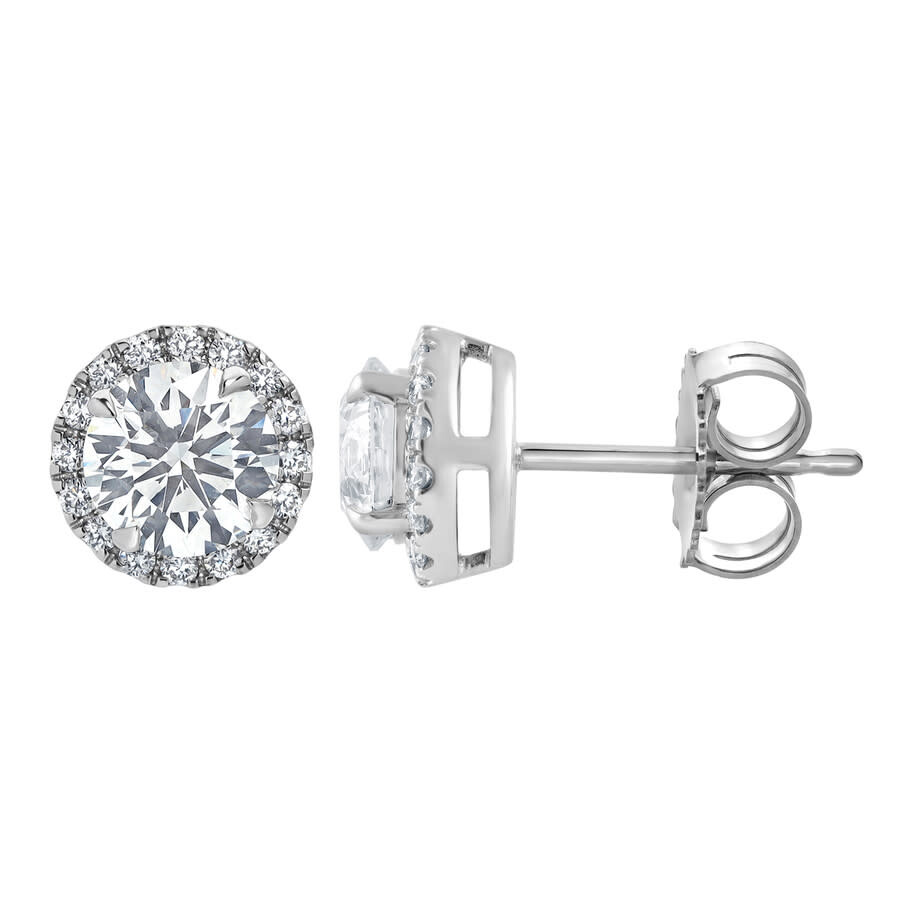 Brilliant Diamond 14kt White Gold 2.00 Carat Lab Grown Diamond Stud Earrings For Women In White