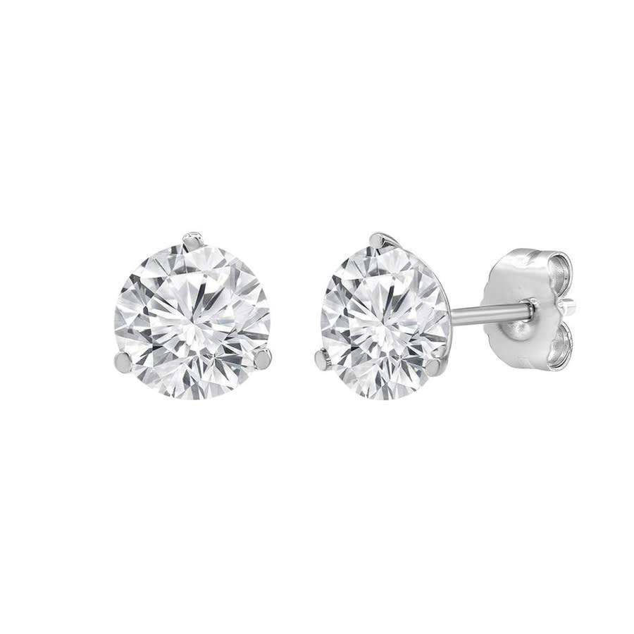 Brilliant Diamond 14kt White Gold 2.00 Carat Lab Grown Diamond Stud Earrings For Women In White