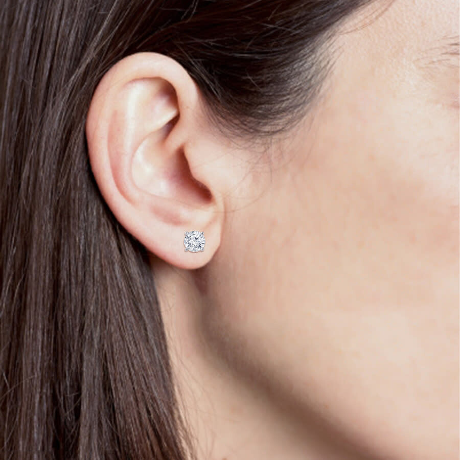 Brilliant Diamond 14kt White Gold 2.25 Carat Lab Grown Diamond Stud Earrings For Women In White