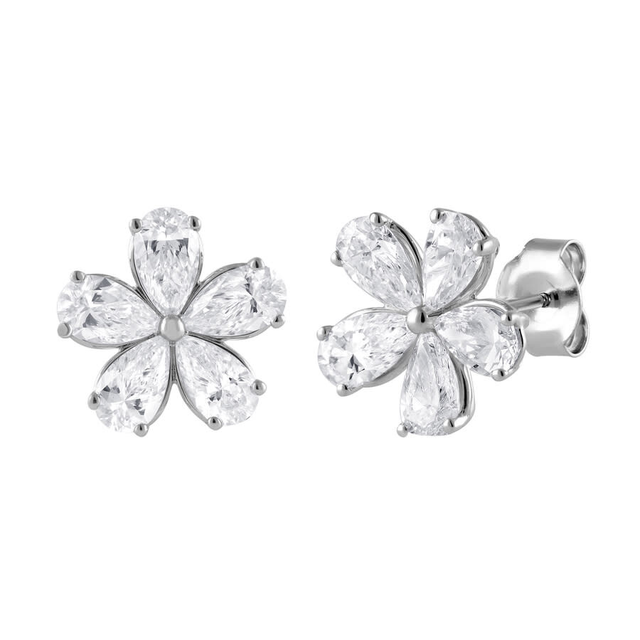 Brilliant Diamond 14kt White Gold 2.45 Carat Lab Grown Diamond Stud Earrings For Women In White