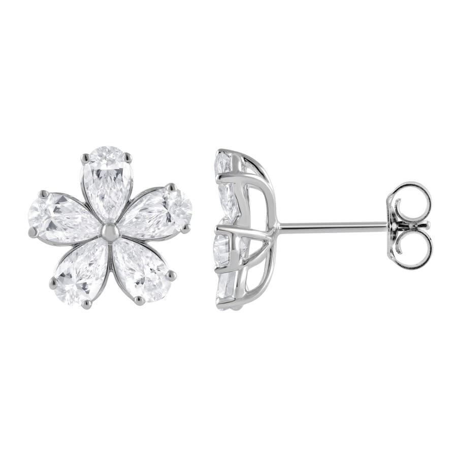 Brilliant Diamond 14kt White Gold 2.45 Carat Lab Grown Diamond Stud Earrings For Women In White