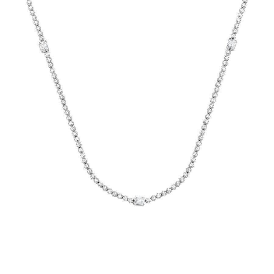 BRILLIANT DIAMOND BRILLIANT DIAMOND 14KT WHITE GOLD 3.00 CARAT LAB GROWN DIAMOND NECKLACE FOR WOMEN