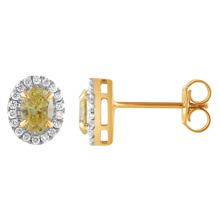 Brilliant Diamond 14kt Yellow Gold 0.80 Carat Lab Grown Diamond Stud Earrings For Women In Yellow