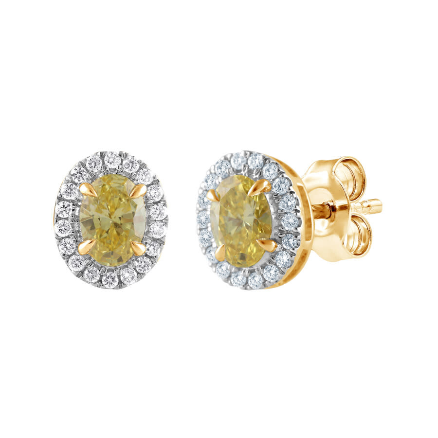 Brilliant Diamond 14kt Yellow Gold 0.80 Carat Lab Grown Diamond Stud Earrings For Women In Yellow