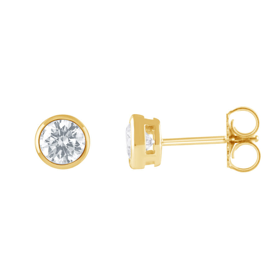 Brilliant Diamond 14kt Yellow Gold 1.00 Carat Lab Grown Diamond Stud Earrings For Women In Yellow
