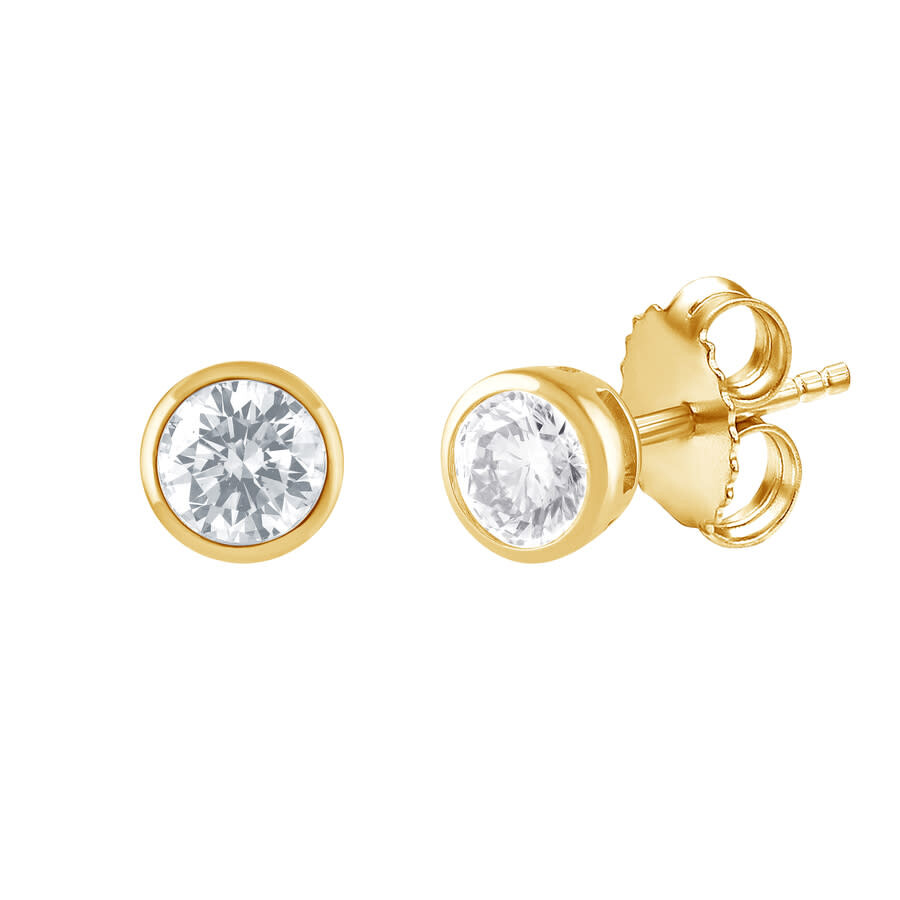 Brilliant Diamond 14kt Yellow Gold 1.00 Carat Lab Grown Diamond Stud Earrings For Women In Yellow