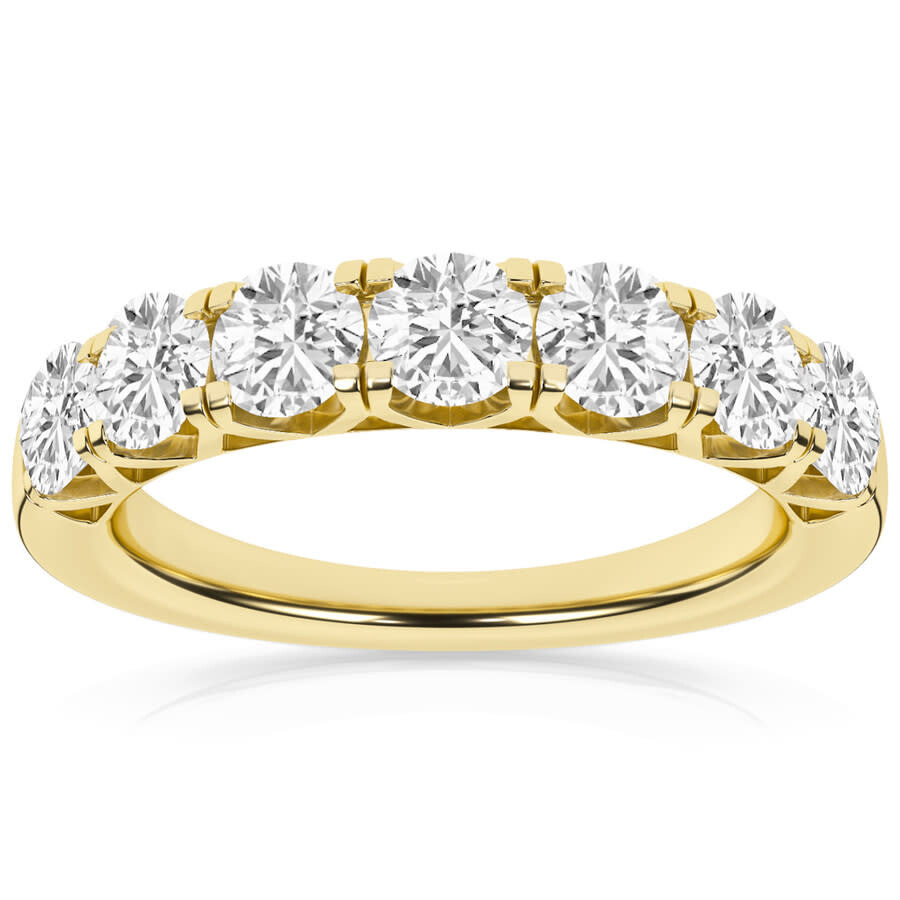 Brilliant Diamond 1.50 Carat 14k Yellow Gold Diamond Ring For Women | Lab Grown Diamond | 7- Stone A
