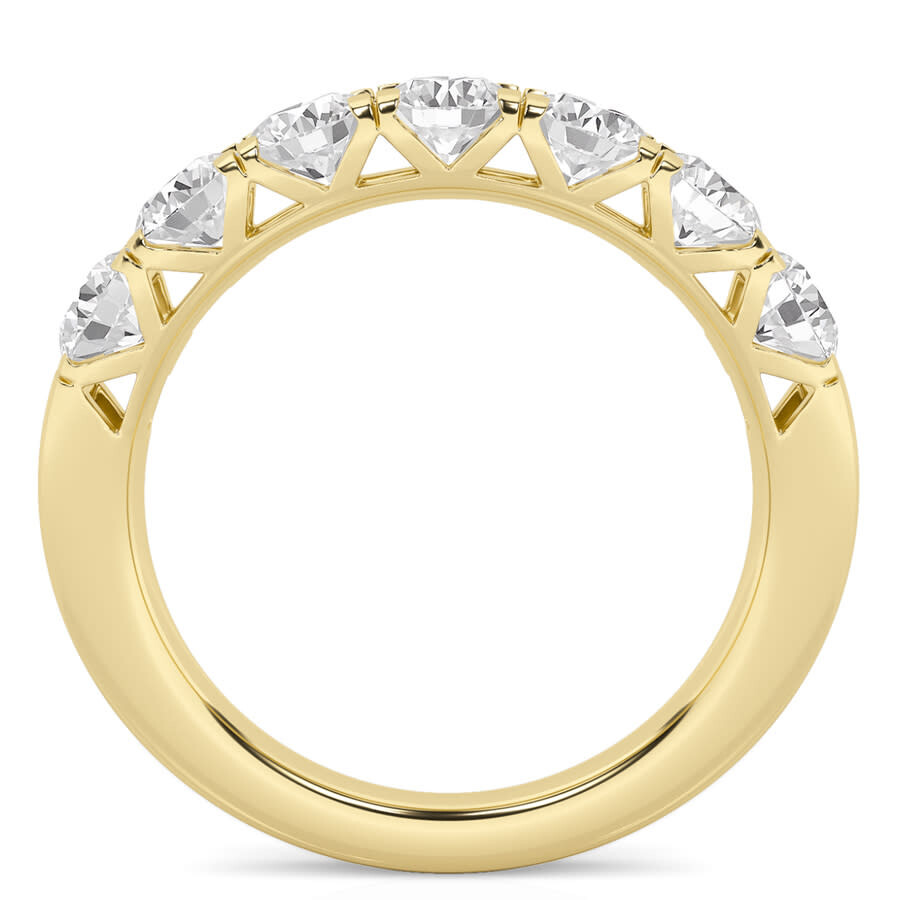 Brilliant Diamond 1.50 Carat 14k Yellow Gold Diamond Ring For Women | Lab Grown Diamond | 7- Stone A