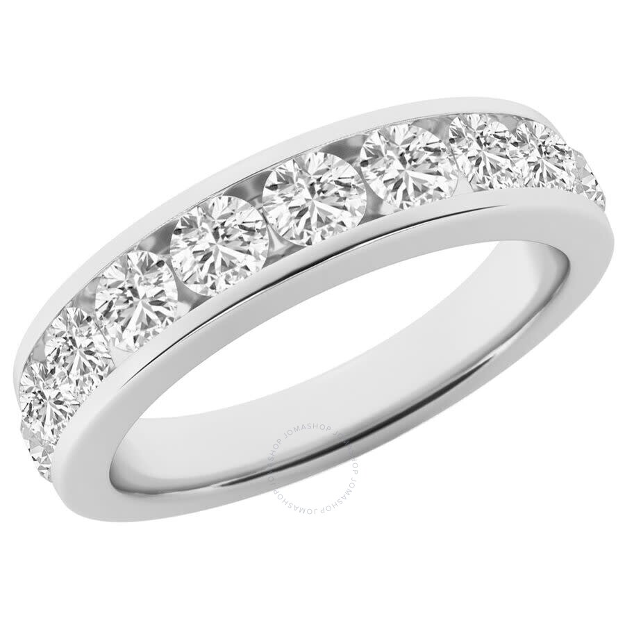 Brilliant Diamond 1.50 Carat Lab Grown Diamond  Wedding Anniversary Band For Women 14k White Gold Ri