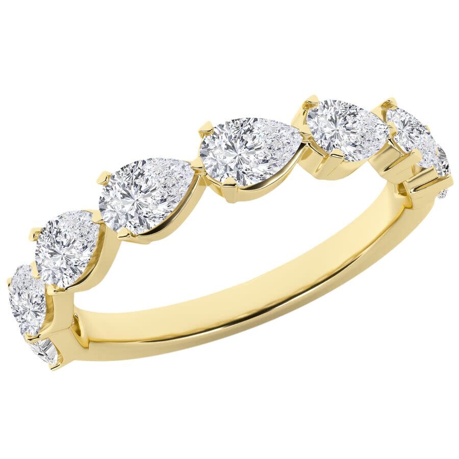 Brilliant Diamond 1.50 Carat Lab Grown Diamond Wedding Anniversary Band For Women 14k Yellow Gold R