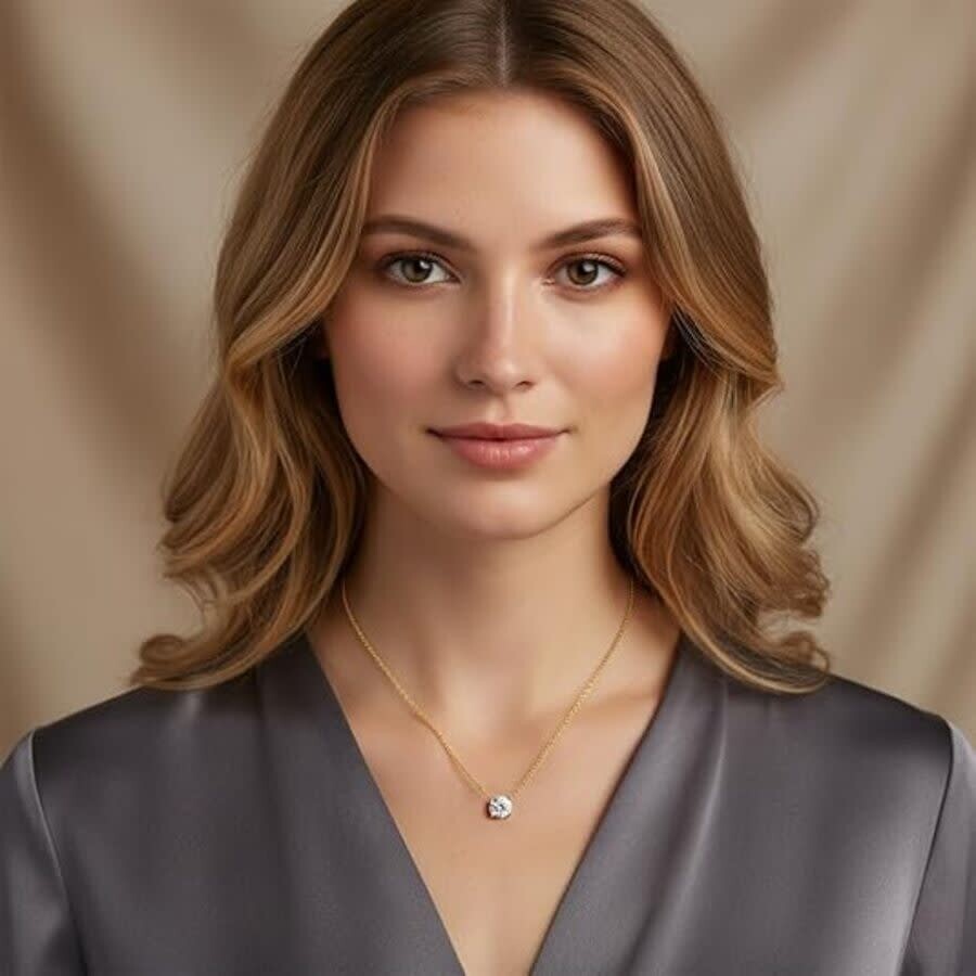 Brilliant Diamond 2 Carat Round Lab Grown Diamond Pendant Necklace In 10k Yellow Gold In Gold