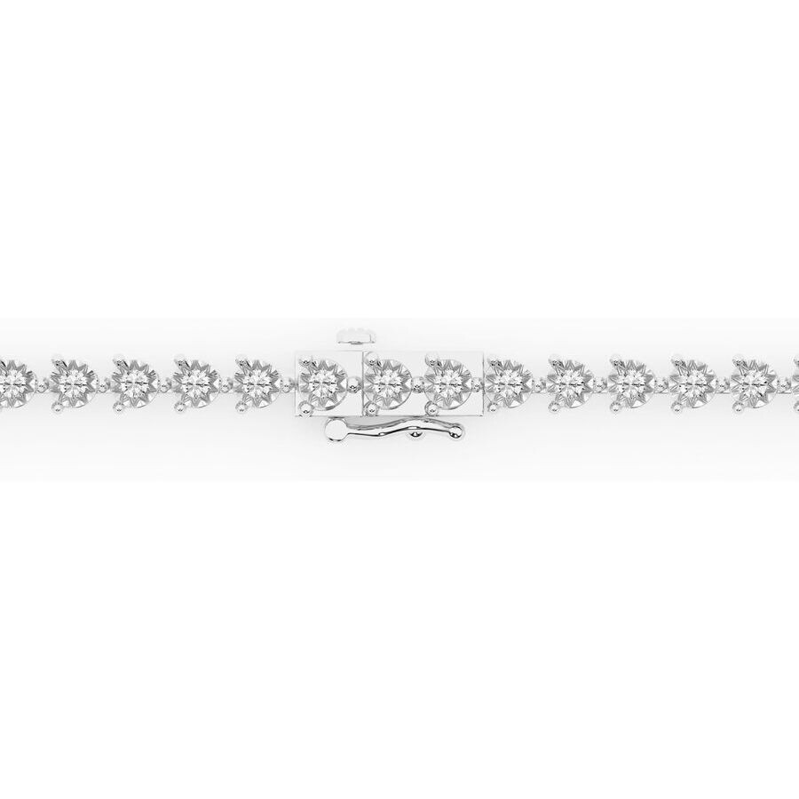 Brilliant Diamond 2 Carat Round Lab Grown Diamond Tennis Bracelet In Sterling Silver In Silver