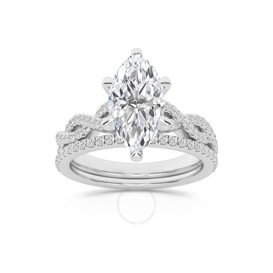 Brilliant Diamond 2.38 Carat Marquise Diamond Twist Bridal Set For Women | Lab Grown Diamond Engagem