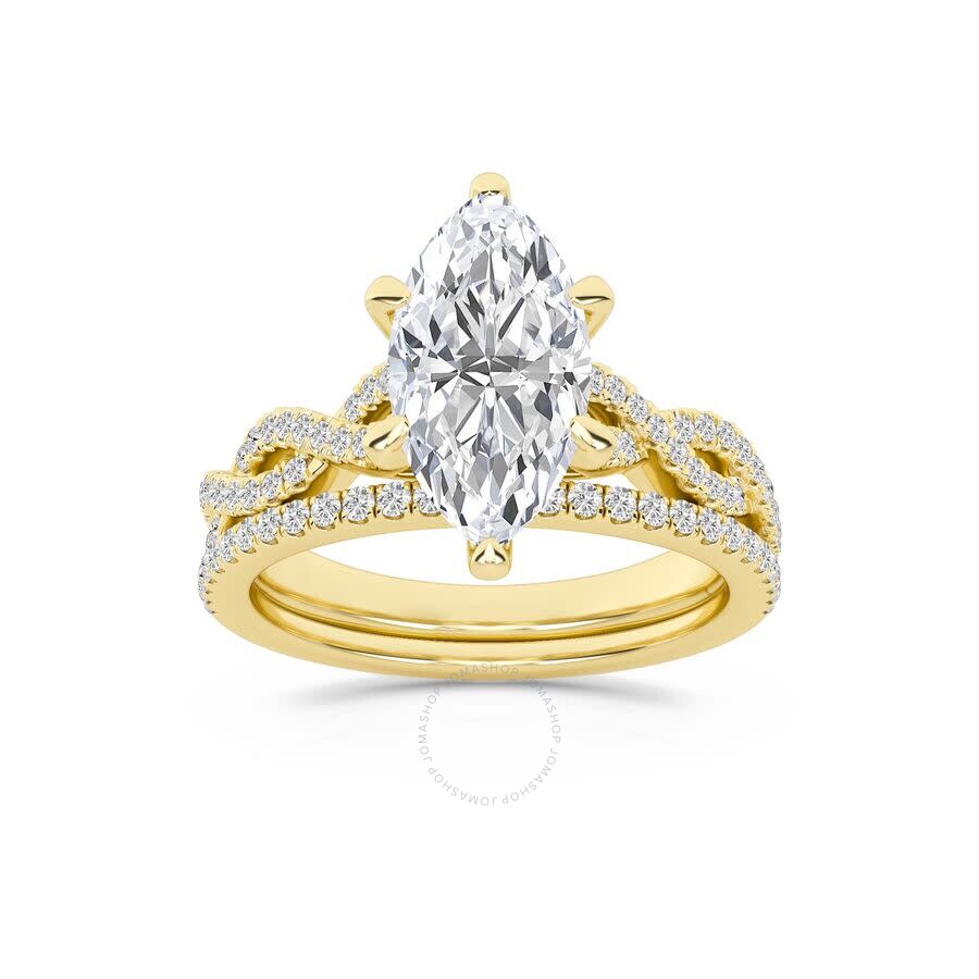 Brilliant Diamond 2.38 Carat Marquise Diamond Twist Bridal Set For Women | Lab Grown Diamond Engagem