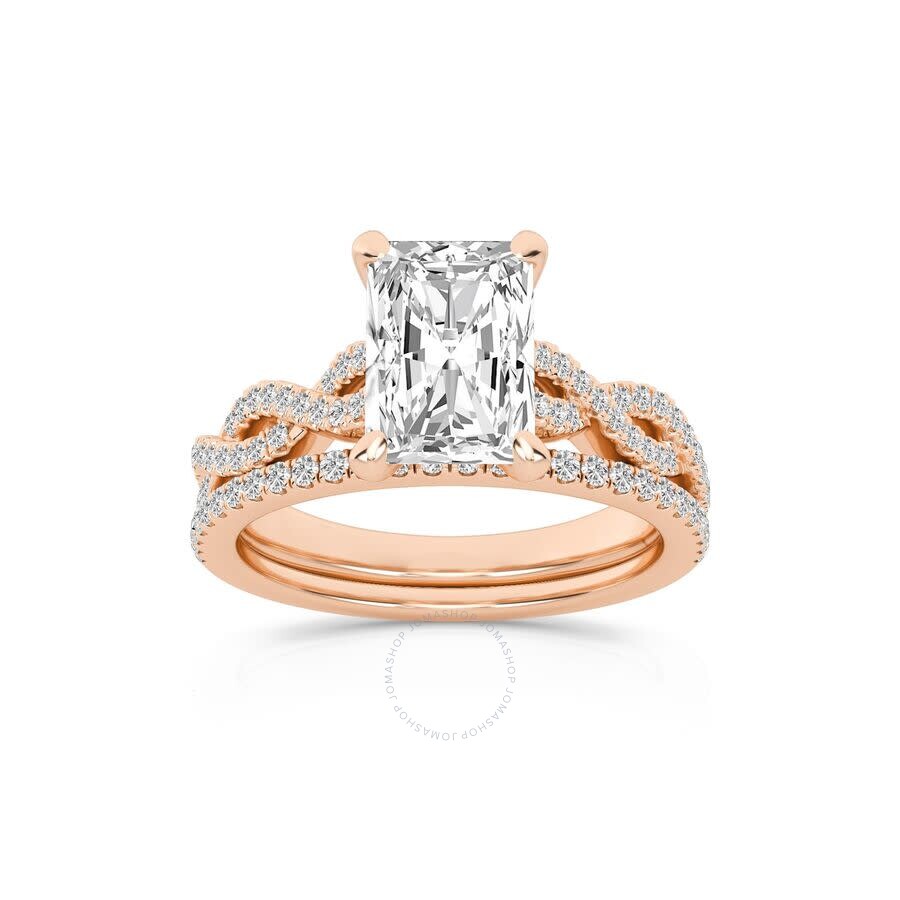 Brilliant Diamond 2.38 Carat Radiant Diamond Twist Bridal Set For Women | Lab Grown Diamond Engageme