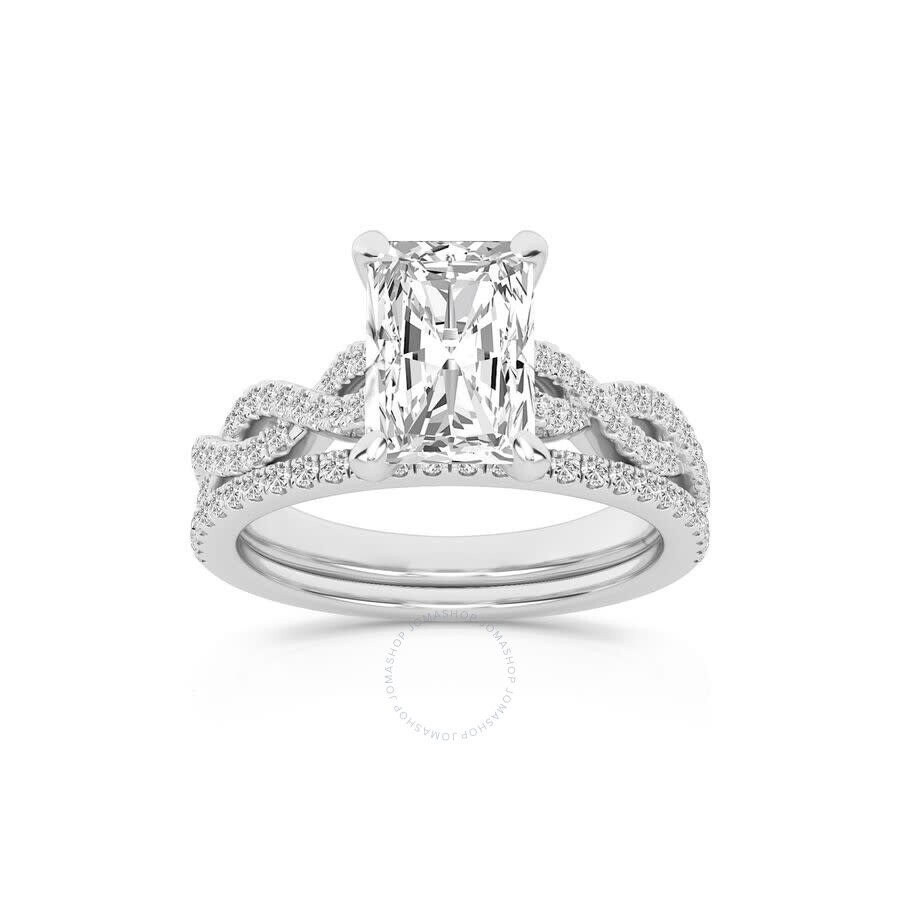 Brilliant Diamond 2.38 Carat Radiant Diamond Twist Bridal Set For Women | Lab Grown Diamond Engageme