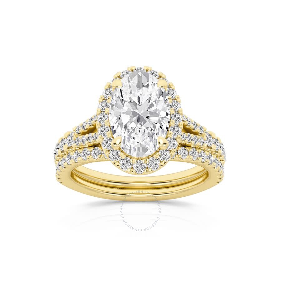 Brilliant Diamond 2.75 Carat Oval Diamond Halo Bridal Set For Women | Lab Grown Diamond Engagement R
