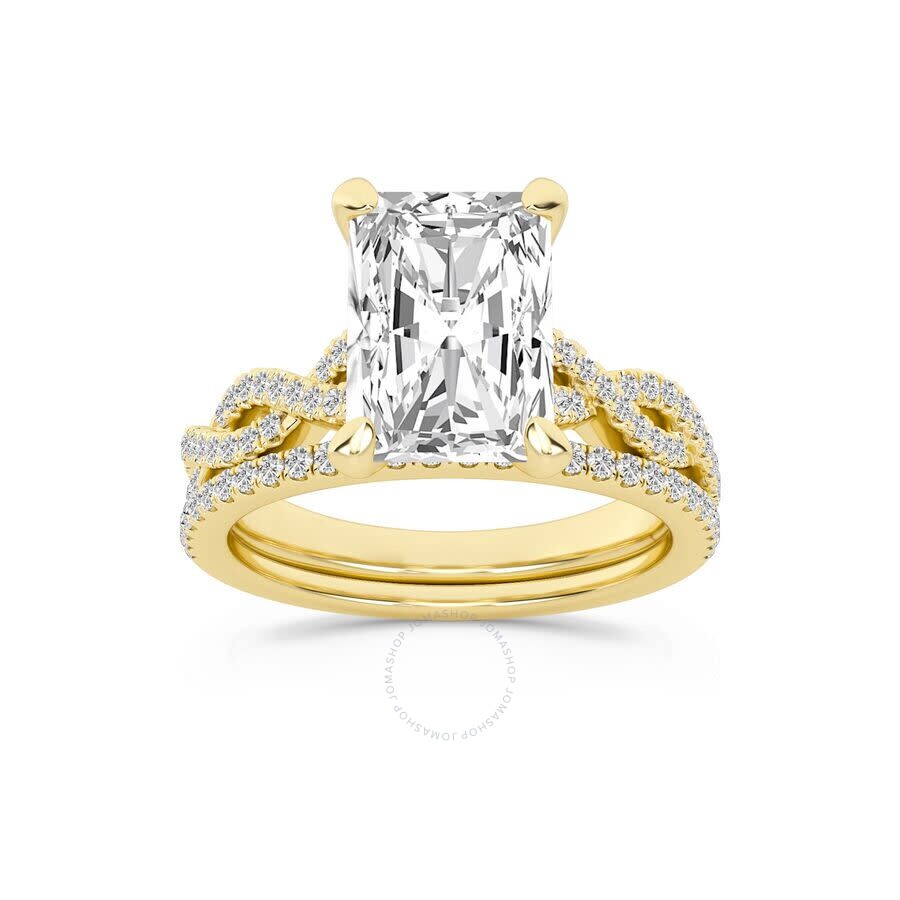 Brilliant Diamond 3.38 Carat Radiant Diamond Twist Bridal Set For Women | Lab Grown Diamond Engageme
