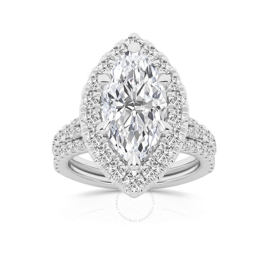 Brilliant Diamond 3.75 Carat Marquise Diamond Halo Bridal Set For Women | Lab Grown Diamond Engageme