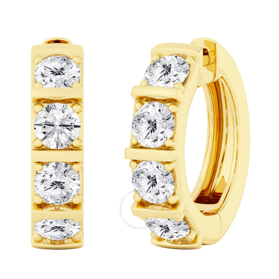 Brilliant Diamond 4 Carat Lab Grown Diamond Earrings For Women 14k Yellow Gold Huggie Hoop Earrings