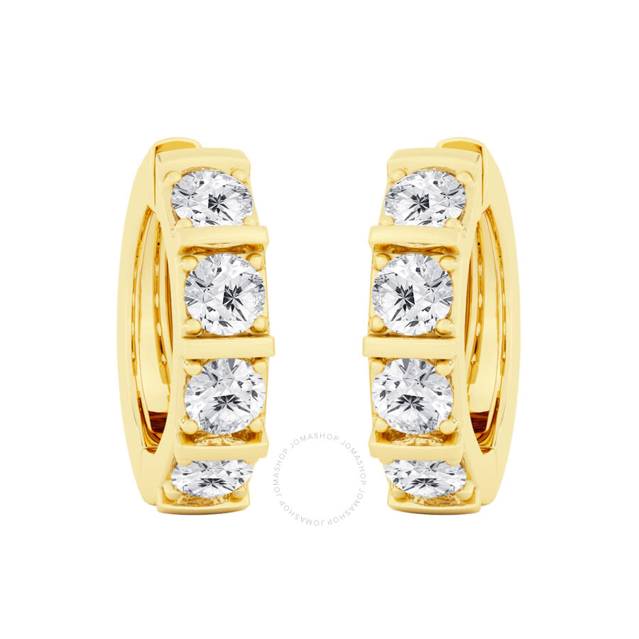 Brilliant Diamond 4 Carat Lab Grown Diamond Earrings For Women 14k Yellow Gold Huggie Hoop Earrings