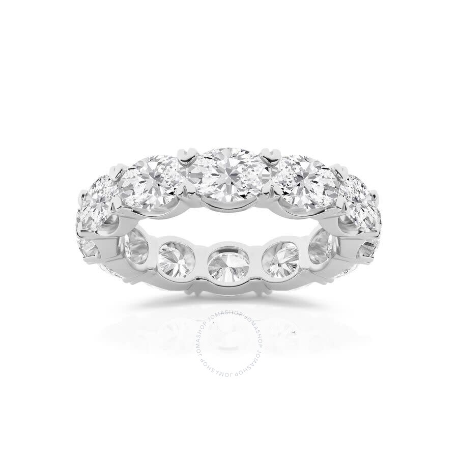 Brilliant Diamond 5 Carat East-west Oval Shape Lab Grown Diamond Eternity Band For Women | 14k White