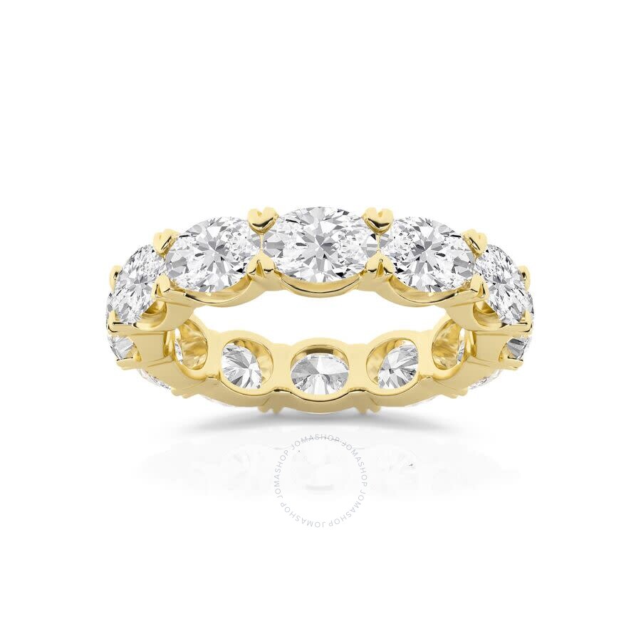 Brilliant Diamond 5 Carat East-west Oval Shape Lab Grown Diamond Eternity Band For Women | 14k Yello