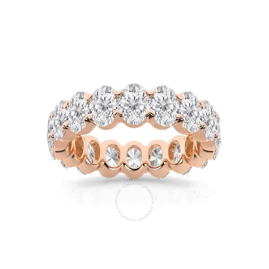 Brilliant Diamond 5 Carat Oval Lab Grown Diamond Eternity Band For Women | 14k Rose Gold Wedding Ban