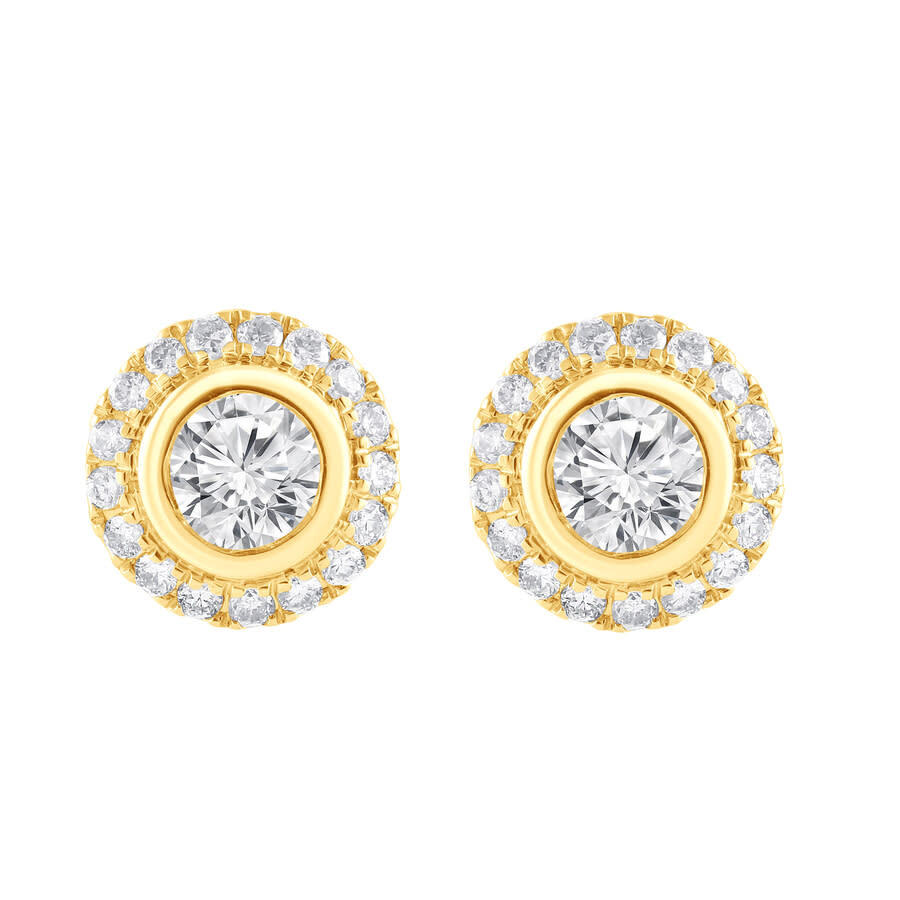 Brilliant Diamond 9kt Yellow Gold 0.41 Carat Lab Grown Diamond Stud Earrings For Women In Yellow