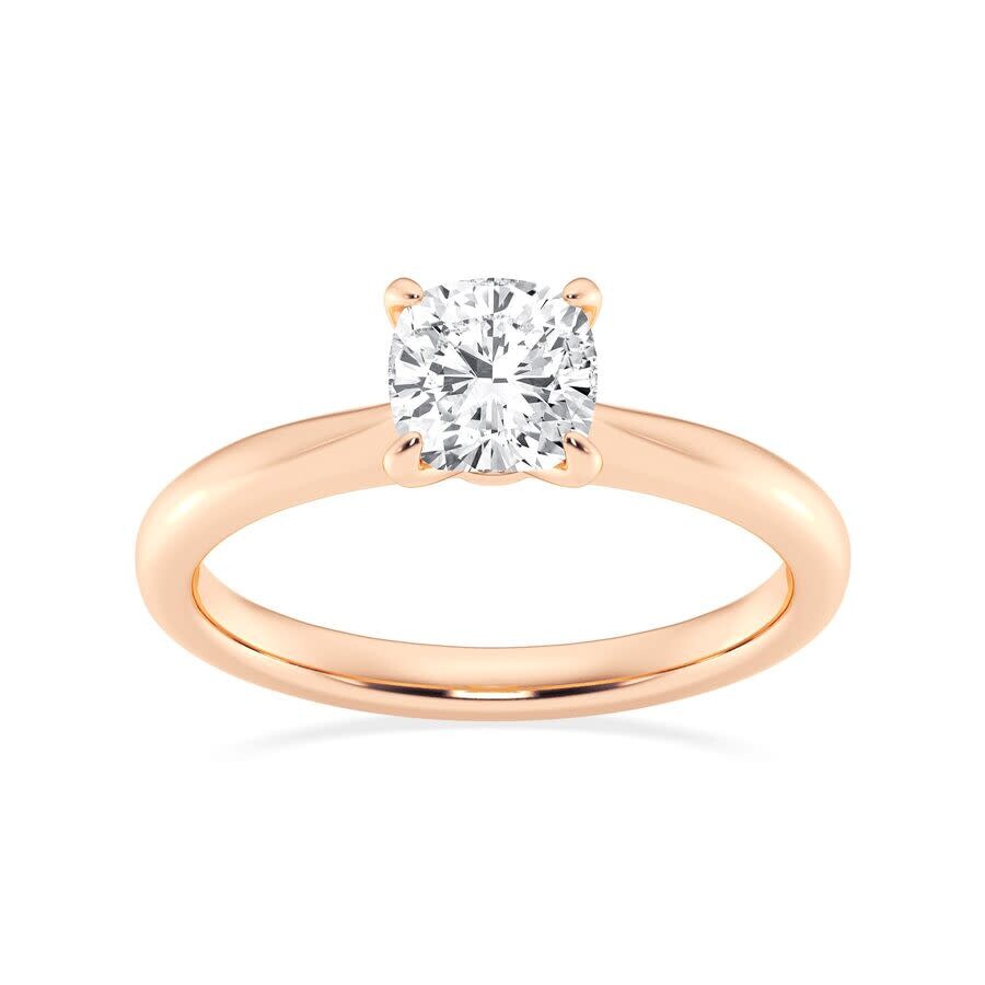 Brilliant Diamond Lab Grown 1 Carat Diamond Engagement Ring For Women Prong Set Solitaire Cushion C