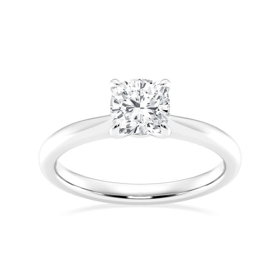 Brilliant Diamond Lab Grown 1 Carat Diamond Engagement Ring For Women Prong Set Solitaire Cushion C