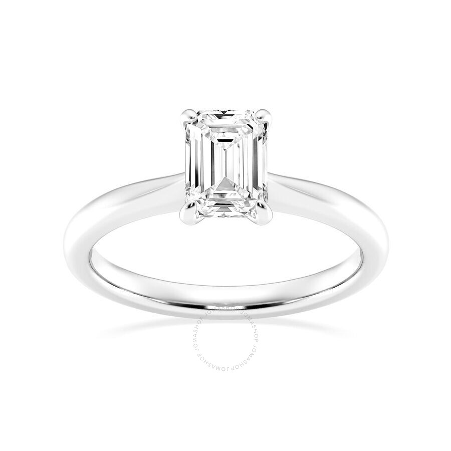 Brilliant Diamond Lab Grown 1 Carat Diamond Engagement Ring For Women Prong Set Solitaire Emerald C