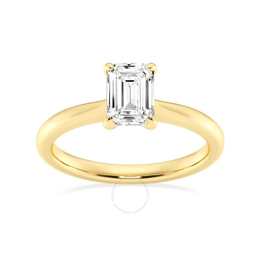 Brilliant Diamond Lab Grown 1 Carat Diamond Engagement Ring For Women Prong Set Solitaire Emerald C