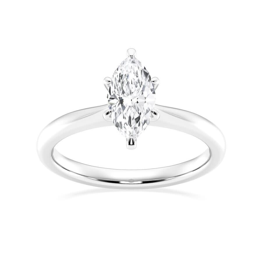 Brilliant Diamond Lab Grown 1 Carat Diamond Engagement Ring For Women Prong Set Solitaire Marquise