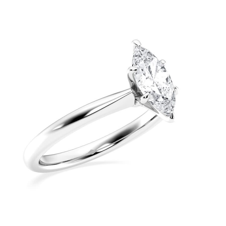 Brilliant Diamond Lab Grown 1 Carat Diamond Engagement Ring For Women Prong Set Solitaire Marquise